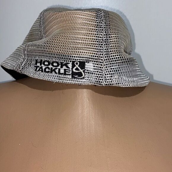 Hook & Tackle Men's Mesh Wave Print Gray Fishing Hat Size L/ XL - Picture 3 of 8